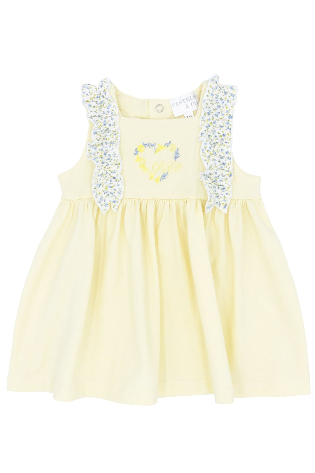 Pastels & Co "Blossom" Lemon & Blue Floral Dress - Millie and John