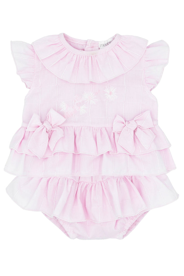 Pastels & Co "Ceillia" Pink Frilled Blouse & Bloomers - Millie and John
