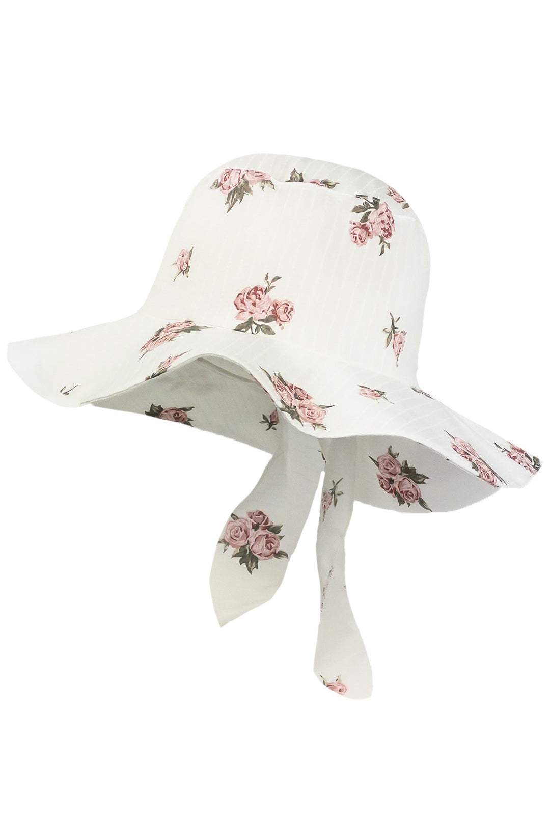 Jamiks "Pernille" Ivory & Pink Vintage Floral Sun Hat | Millie and John