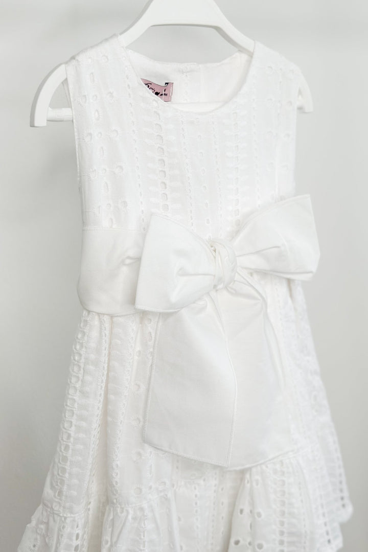 Phi "Addison" White Broderie Anglaise Dress - Millie and John