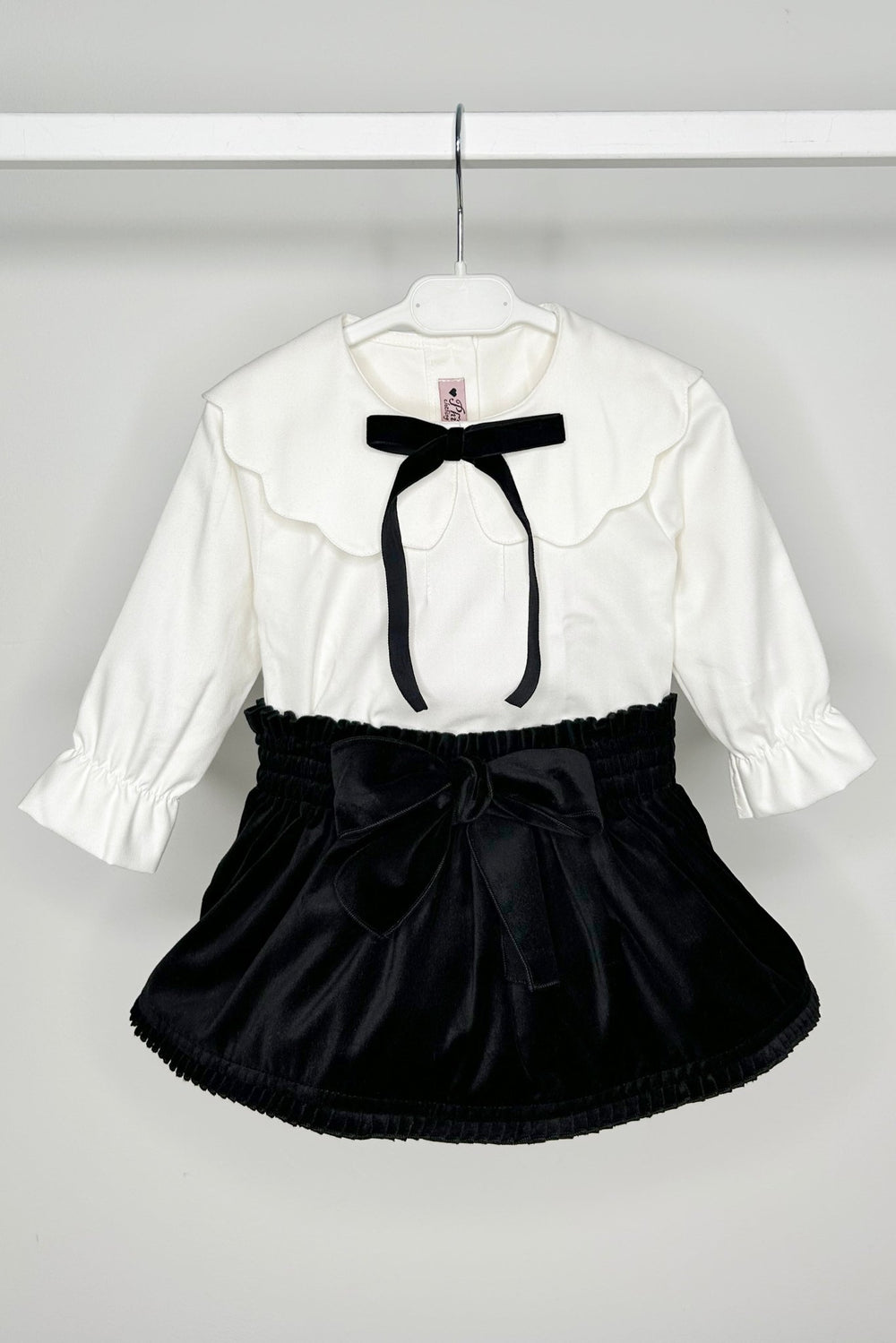 Phi "Adelaide" Blouse & Black Velvet Skirt - Millie and John