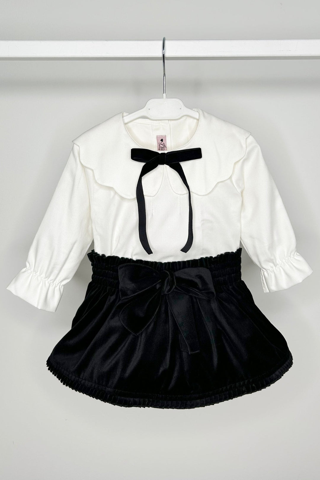 Phi "Adelaide" Blouse & Black Velvet Skirt - Millie and John