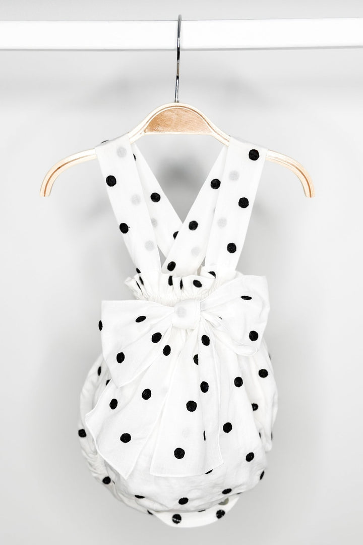 Phi "Adina" White & Black Polka Dot Shortie - Millie and John