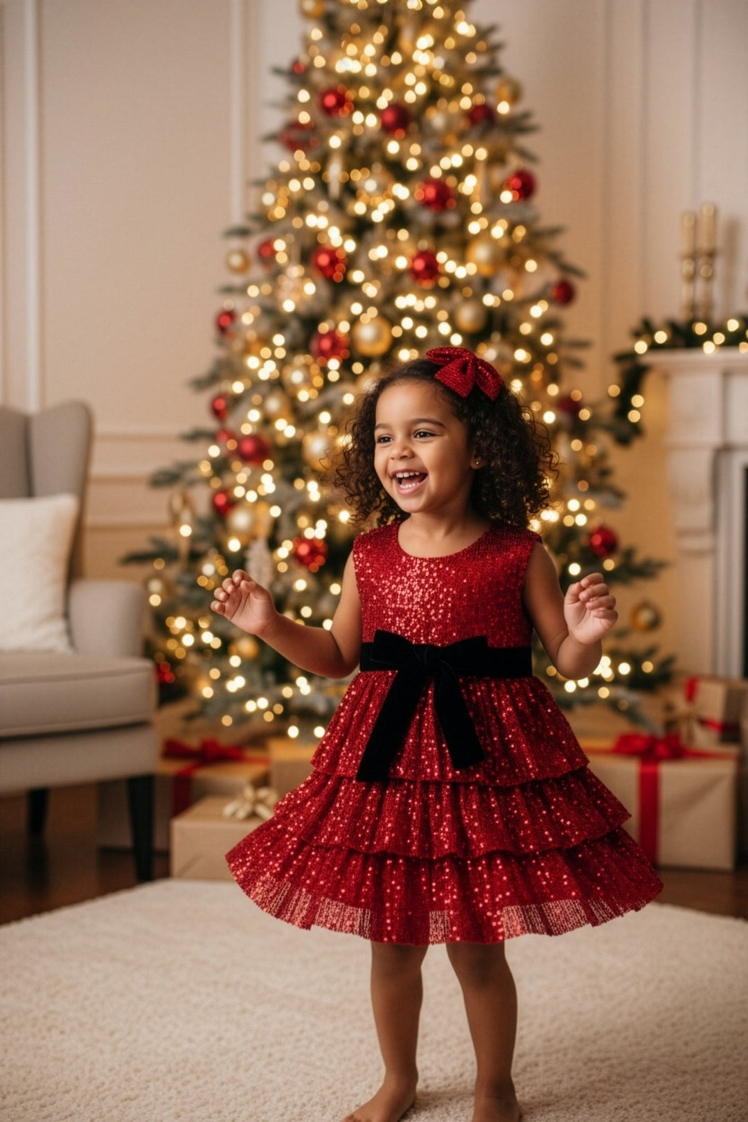 Phi "Angelica" Red Sequin Dress - Millie and John