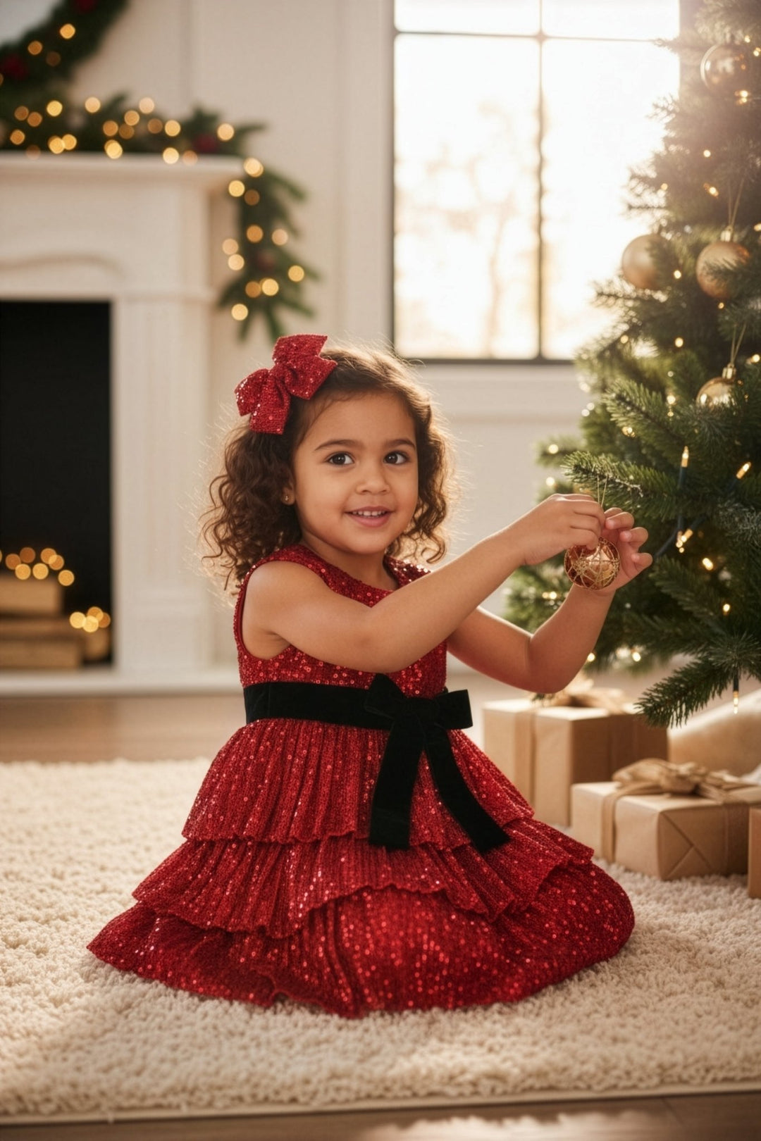 Phi "Angelica" Red Sequin Dress - Millie and John