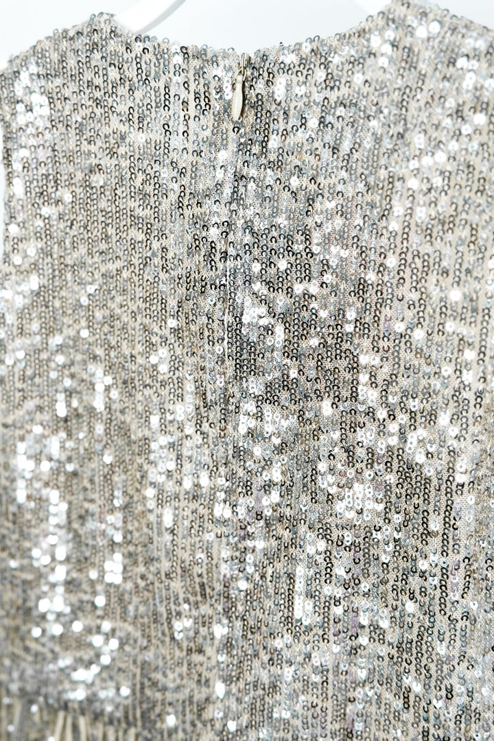 Phi "Ariella" Champagne Sequin Drop Waist Dress - Millie and John