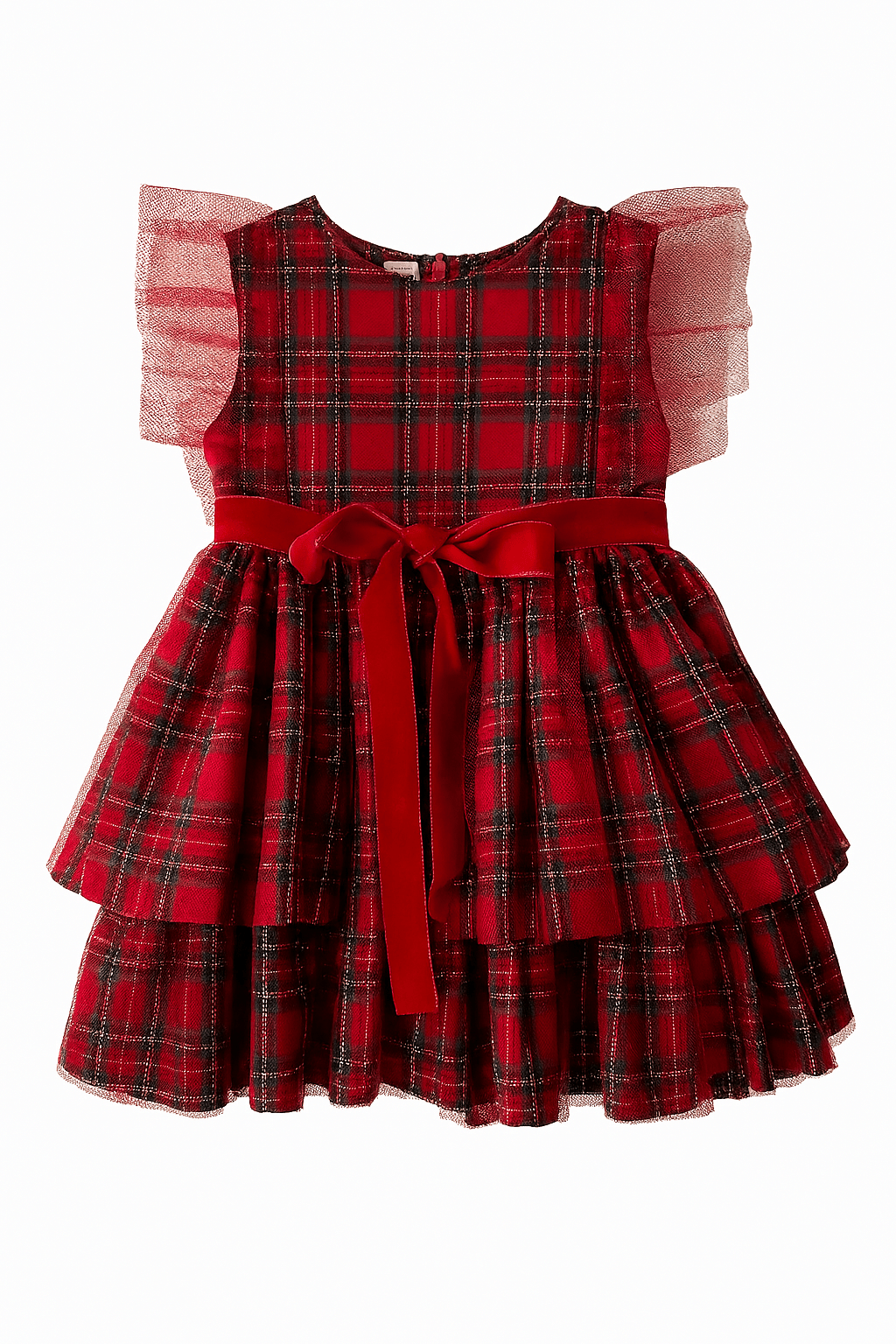 Phi "Avril" Red Tartan Tulle Dress - Millie and John