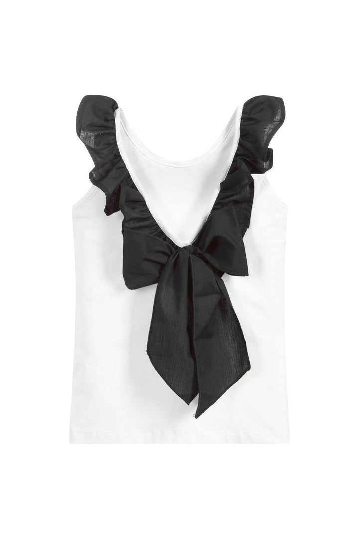 Phi Black Ruffle Bow Vest - Millie and John