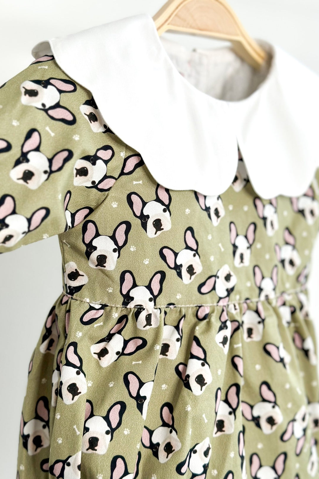 Phi "Celia" Sage Green French Bulldog Romper - Millie and John