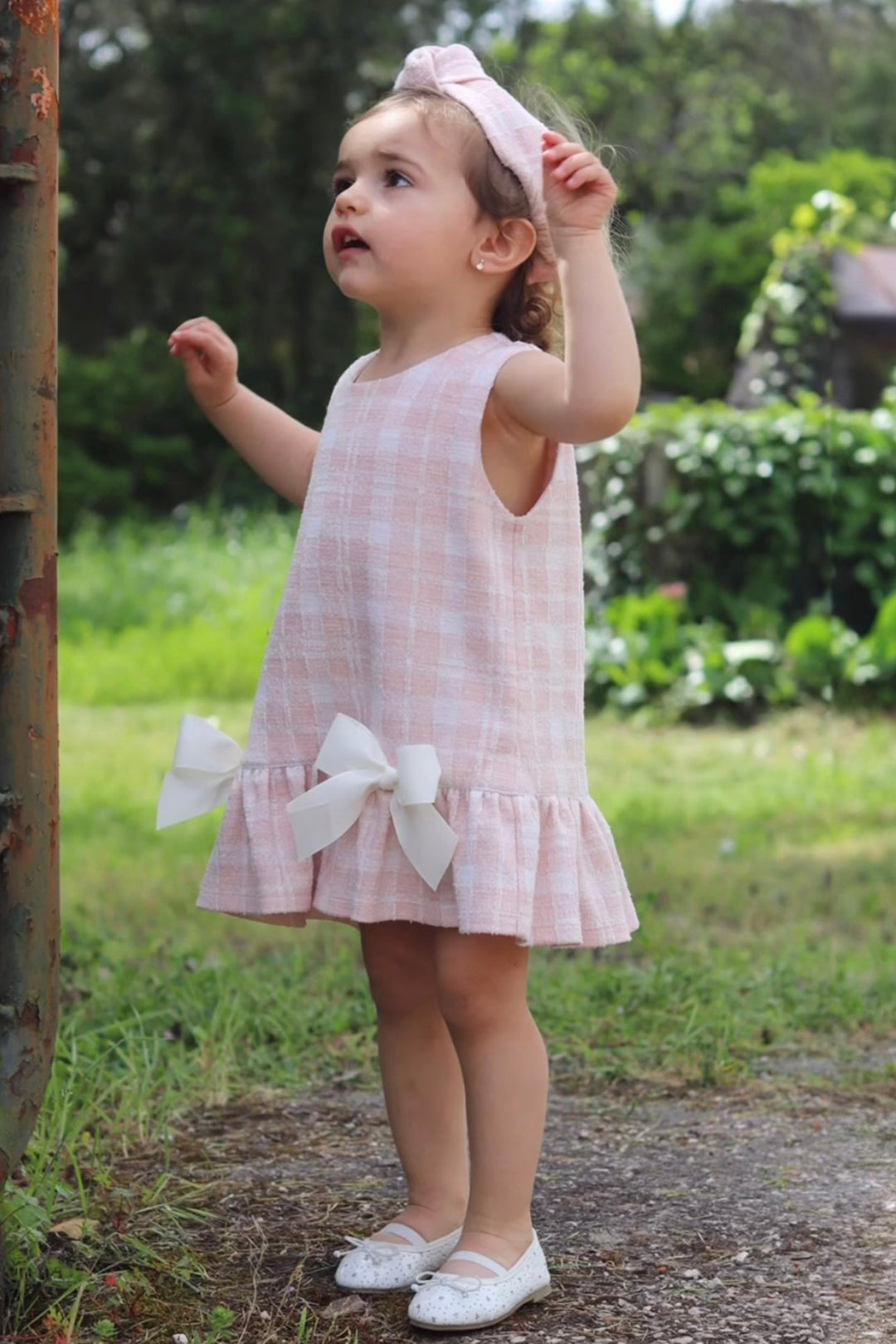 Phi "Elle" Pink Plaid Drop Waist Dress - Millie and John