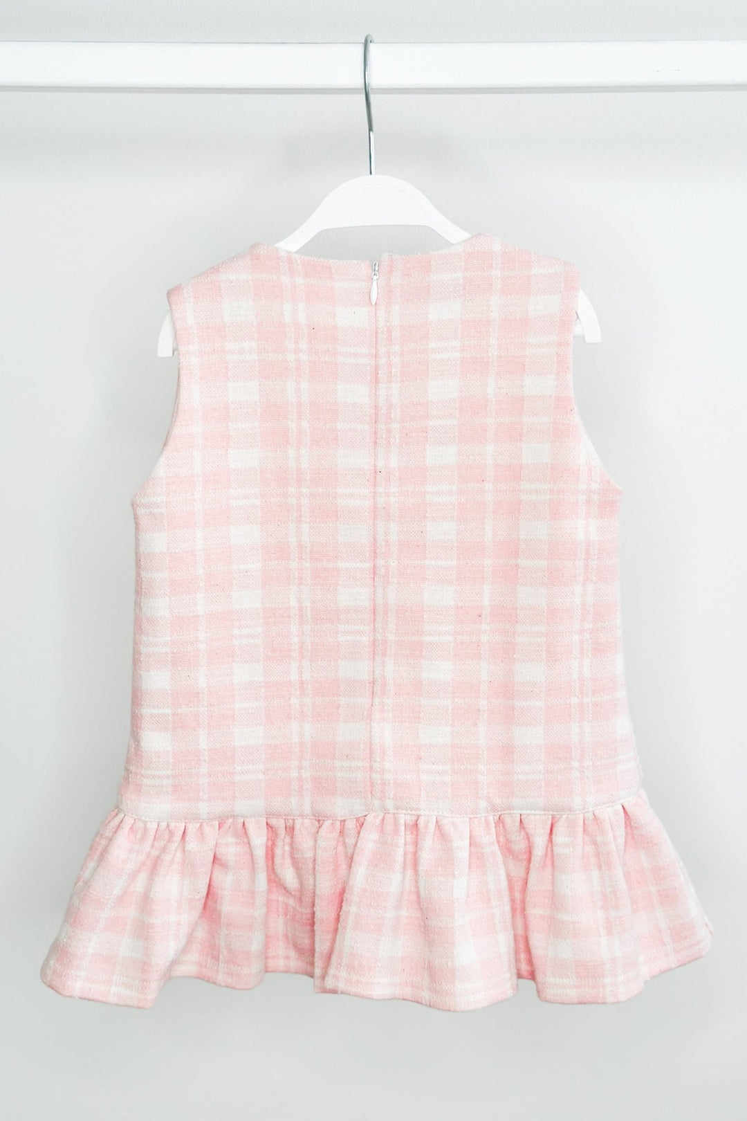 Phi "Elle" Pink Plaid Drop Waist Dress - Millie and John