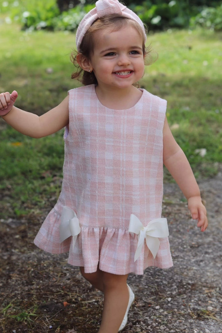 Phi "Elle" Pink Plaid Drop Waist Dress - Millie and John