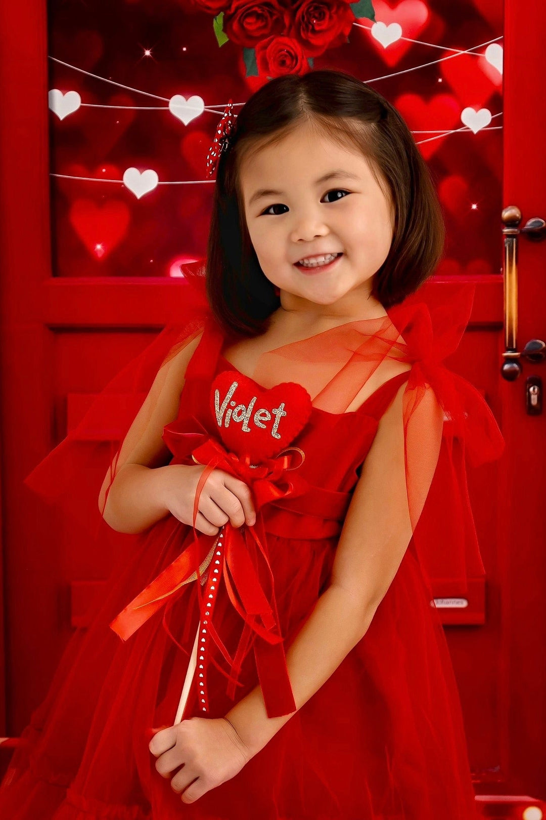 Phi "Enid" Red Tulle Dress - Millie and John