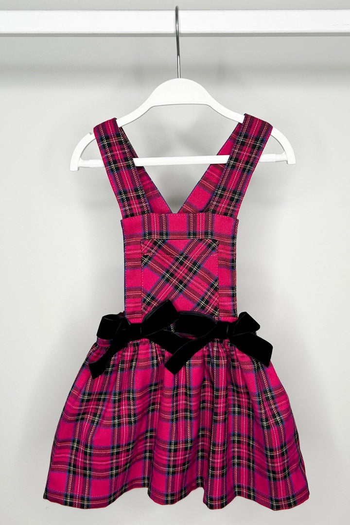 Phi "Giovanna" Hot Pink Tartan Pinafore Dress - Millie and John