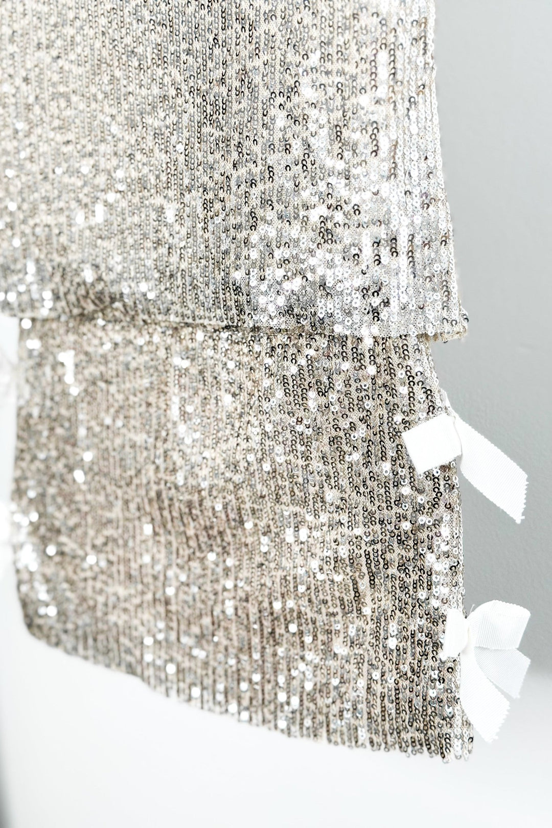 Phi "Hannah" Champagne Sequin Bow Blouse & Skirt - Millie and John