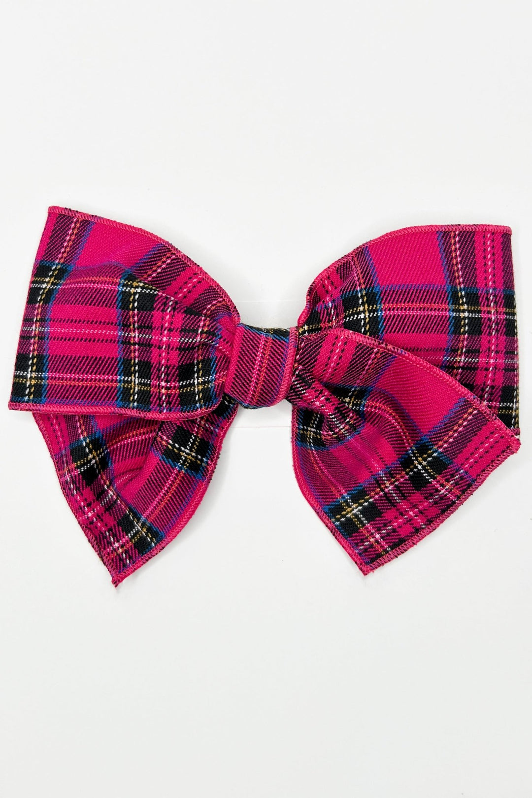 Phi Hot Pink Tartan Hair Bow - Millie and John