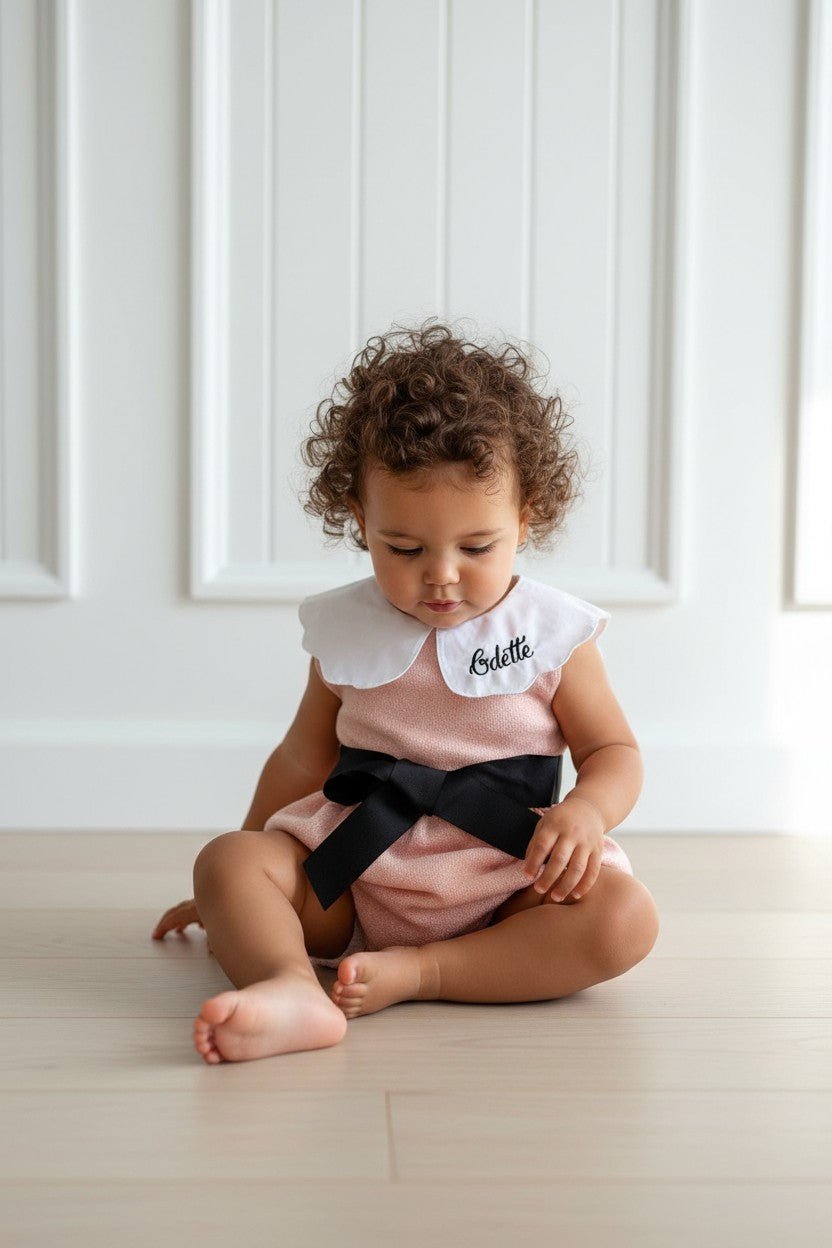 Phi "Leila" Pink Sparkly Romper - Millie and John