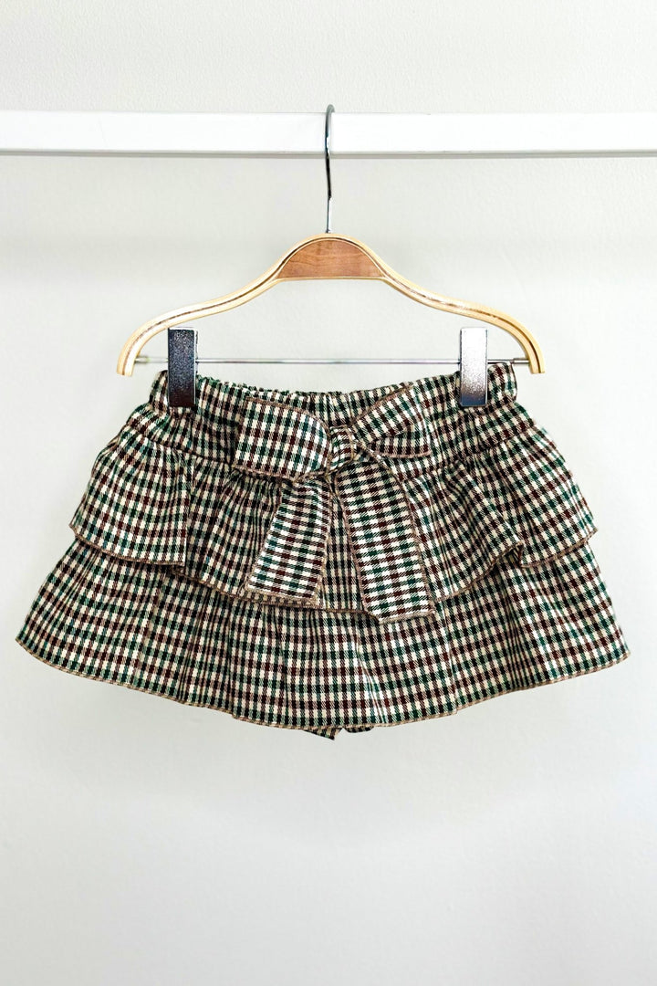 Phi "Mazie" Brown & Green Houndstooth Skort - Millie and John