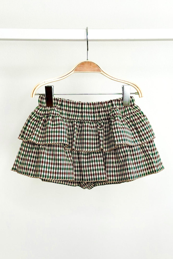 Phi "Mazie" Brown & Green Houndstooth Skort - Millie and John