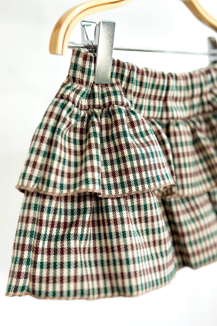 Phi "Mazie" Brown & Green Houndstooth Skort - Millie and John