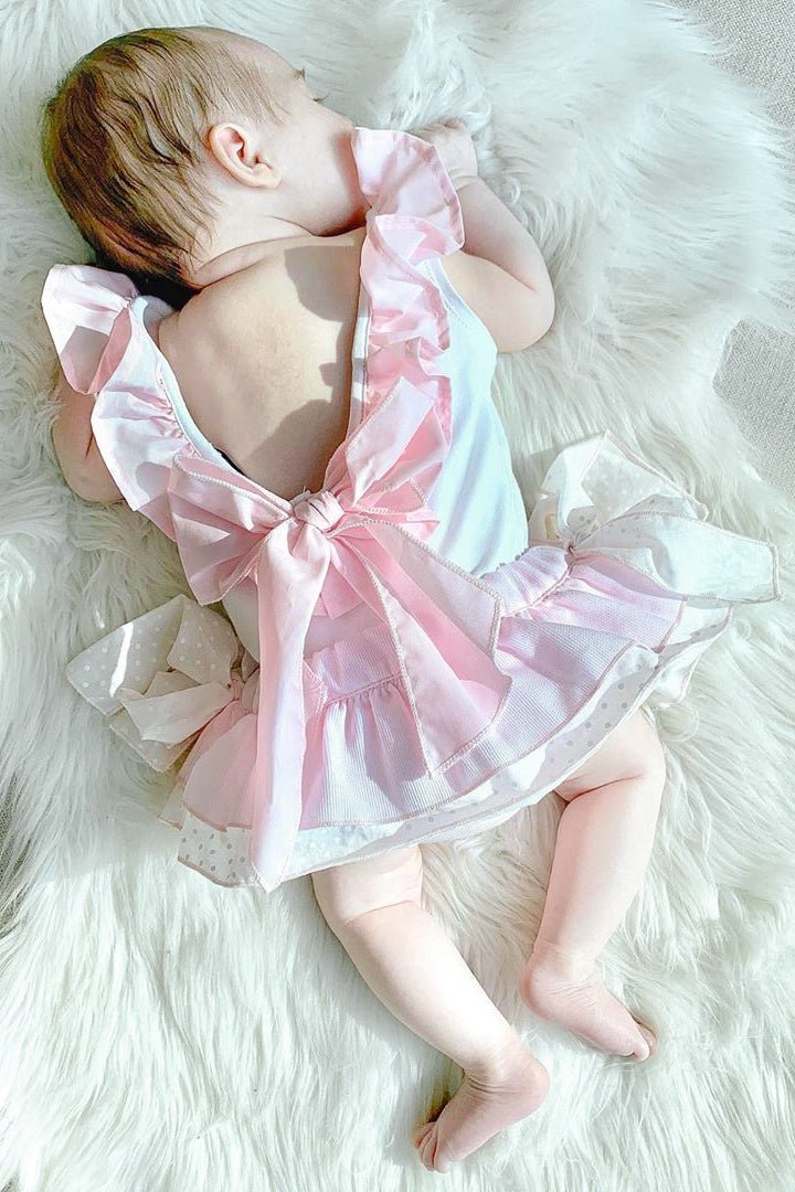 Phi Pink Ruffle Bow Vest - Millie and John