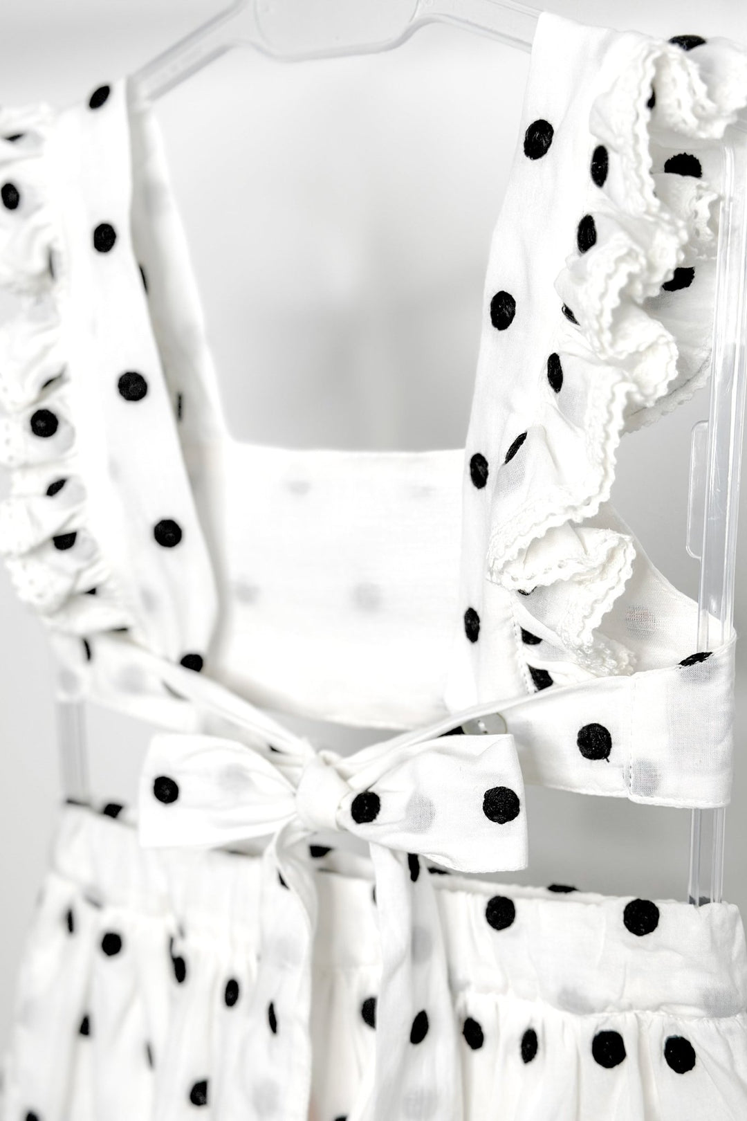 Phi "Porter" White & Black Polka Dot Crop Top & Skirt - Millie and John