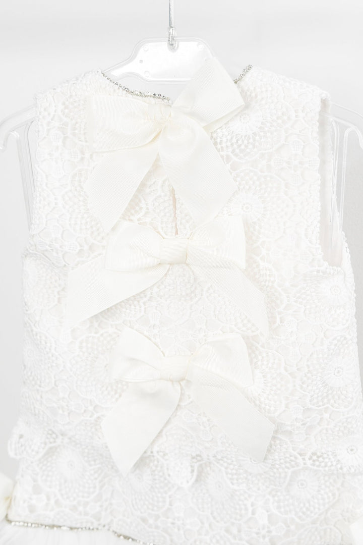Phi "Rae" White Lace Blouse & Tulle Skirt - Millie and John