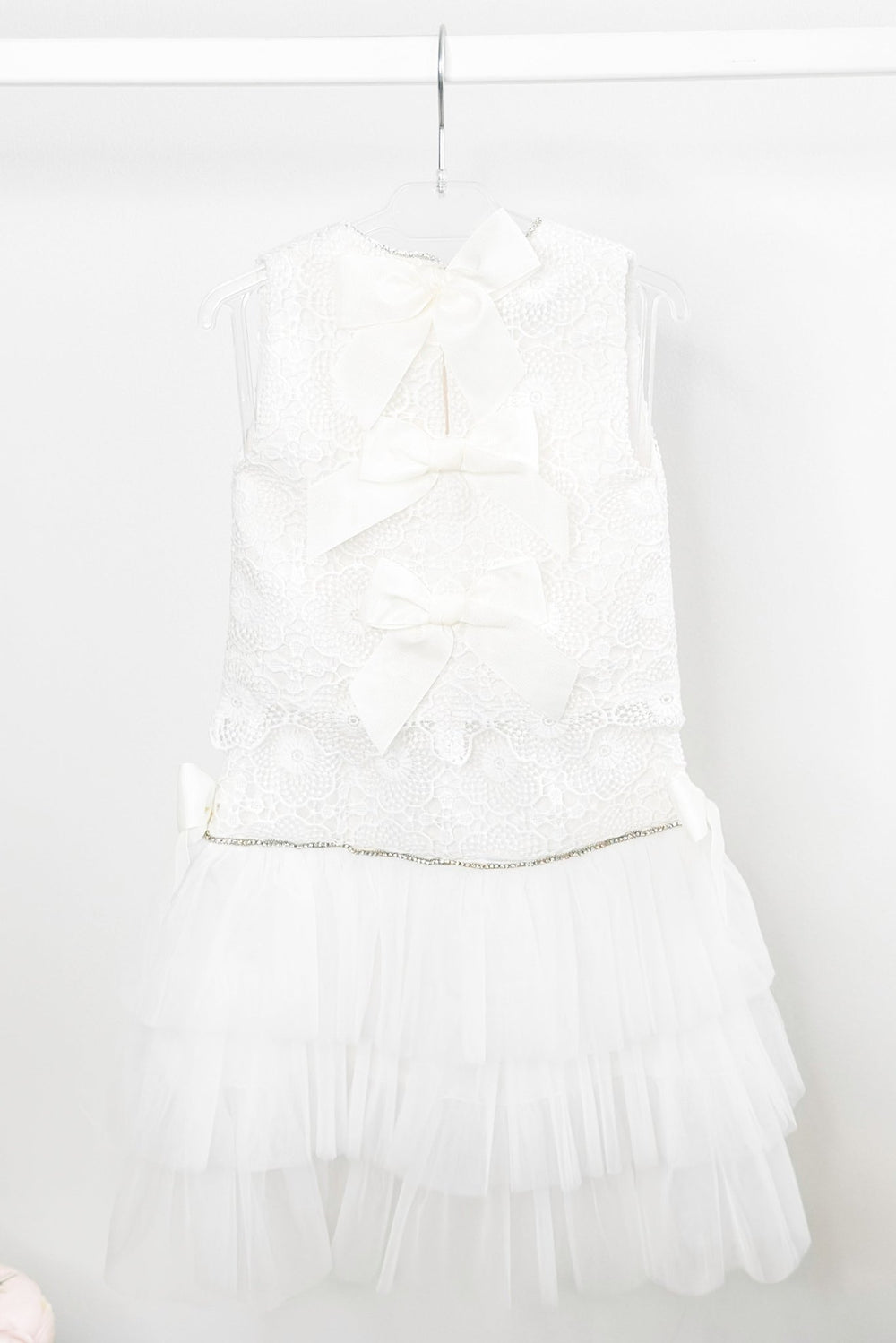 Phi "Rae" White Lace Blouse & Tulle Skirt - Millie and John