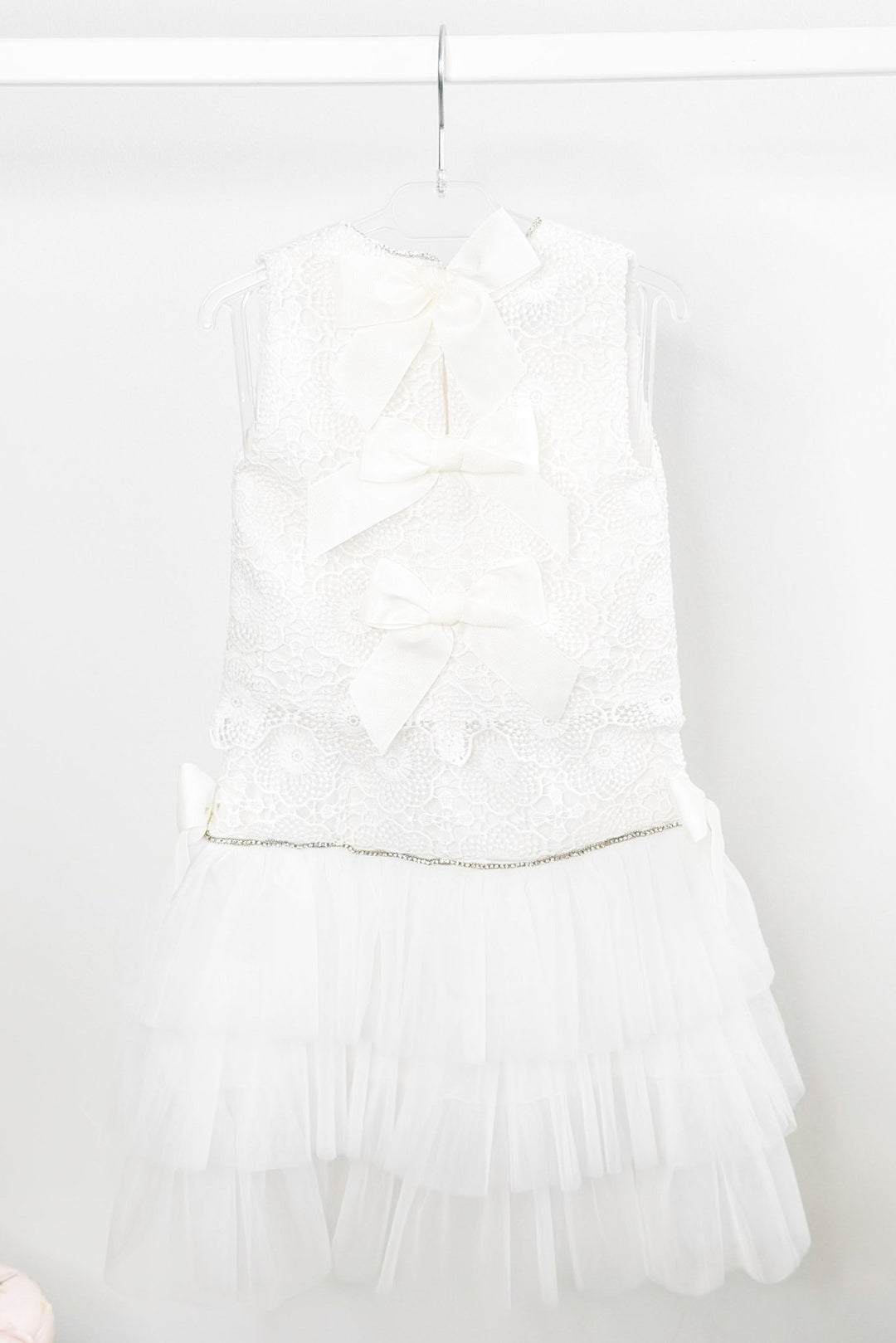 Phi "Rae" White Lace Blouse & Tulle Skirt - Millie and John