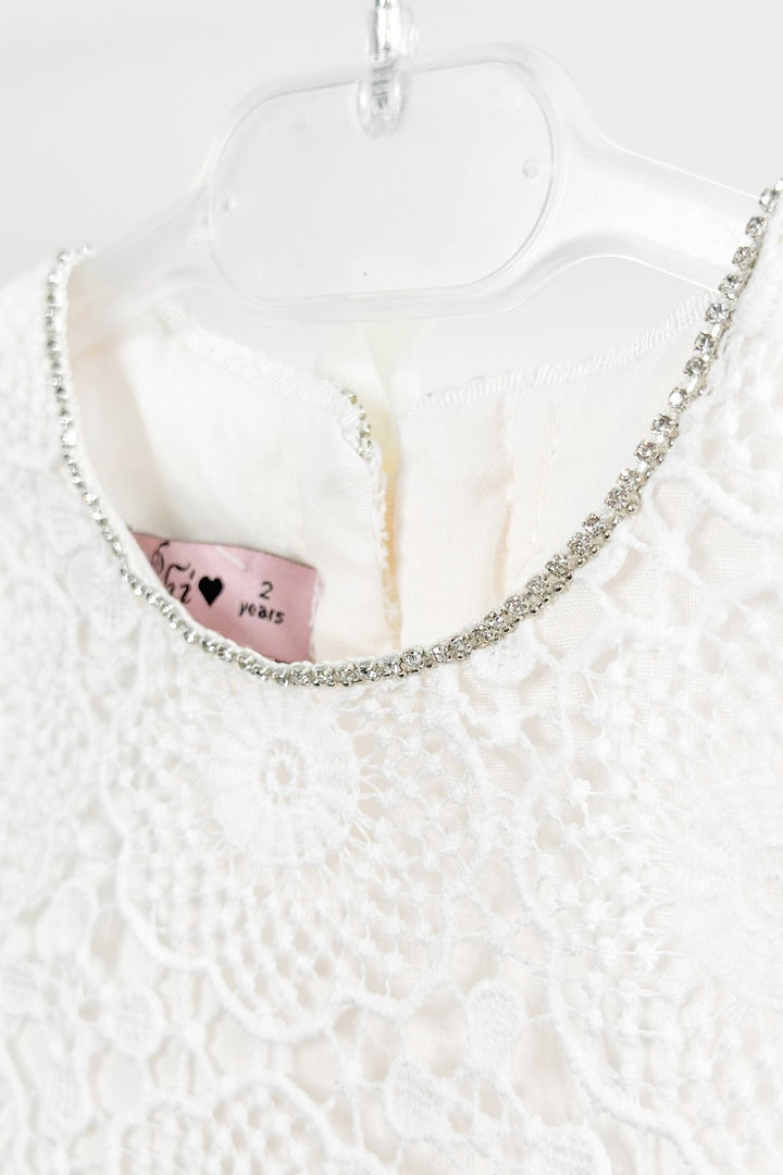 Phi "Rae" White Lace Blouse & Tulle Skirt - Millie and John