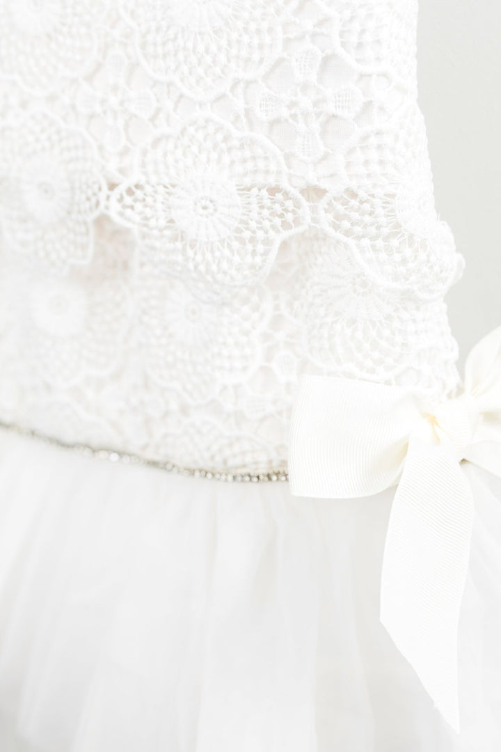 Phi "Rae" White Lace Blouse & Tulle Skirt - Millie and John