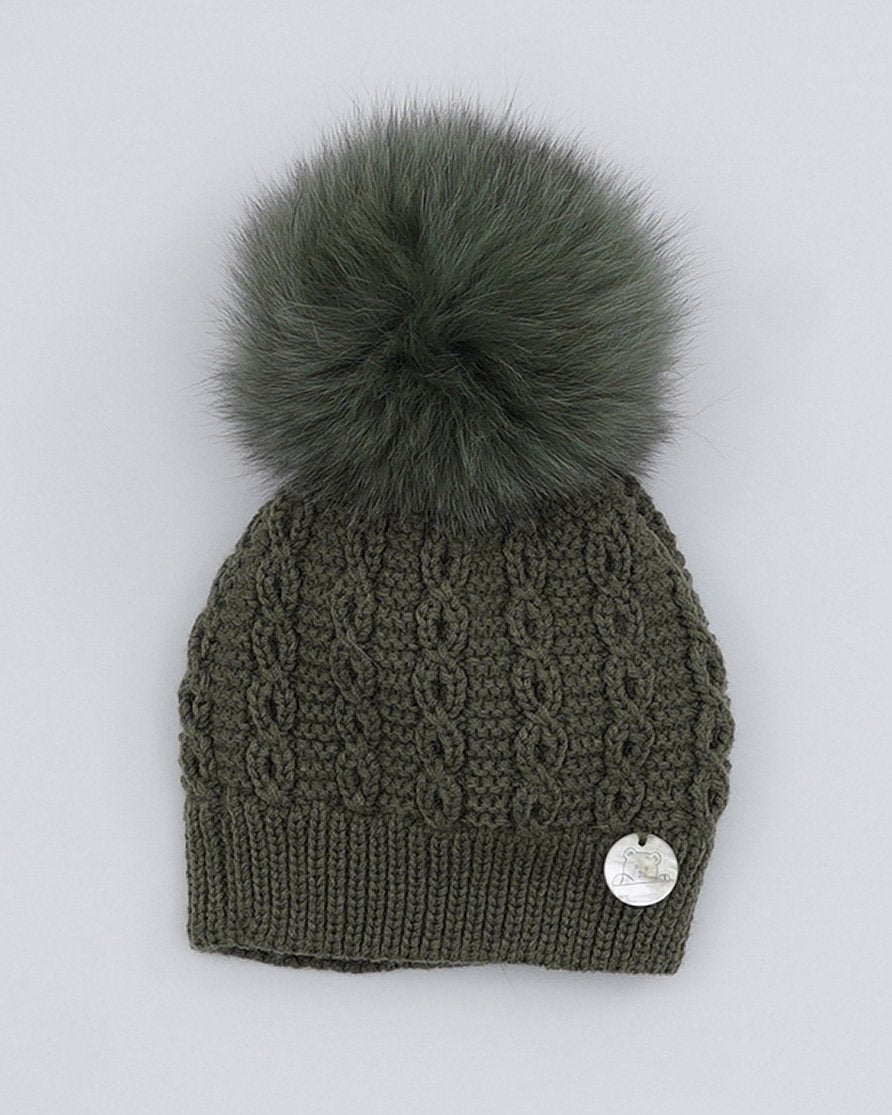 Pangasa PREORDER | Faux Fur Cable Knit Hat | Millie and John