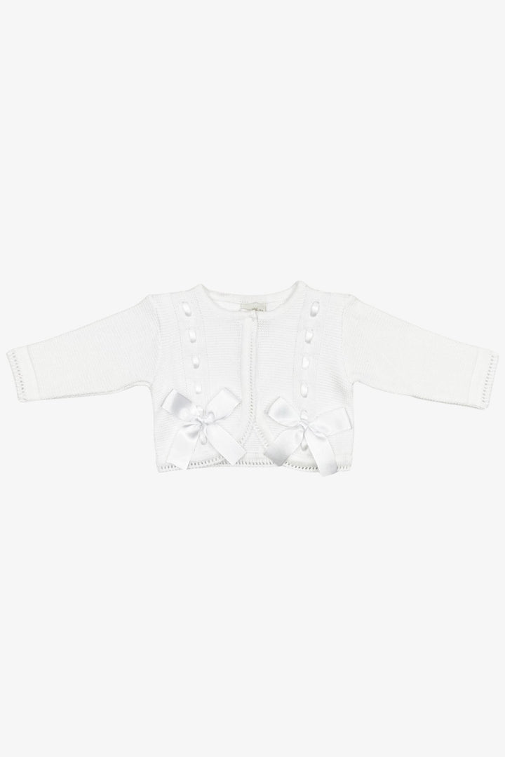 Pretty Originals White Bow Cardigan - Millie and John