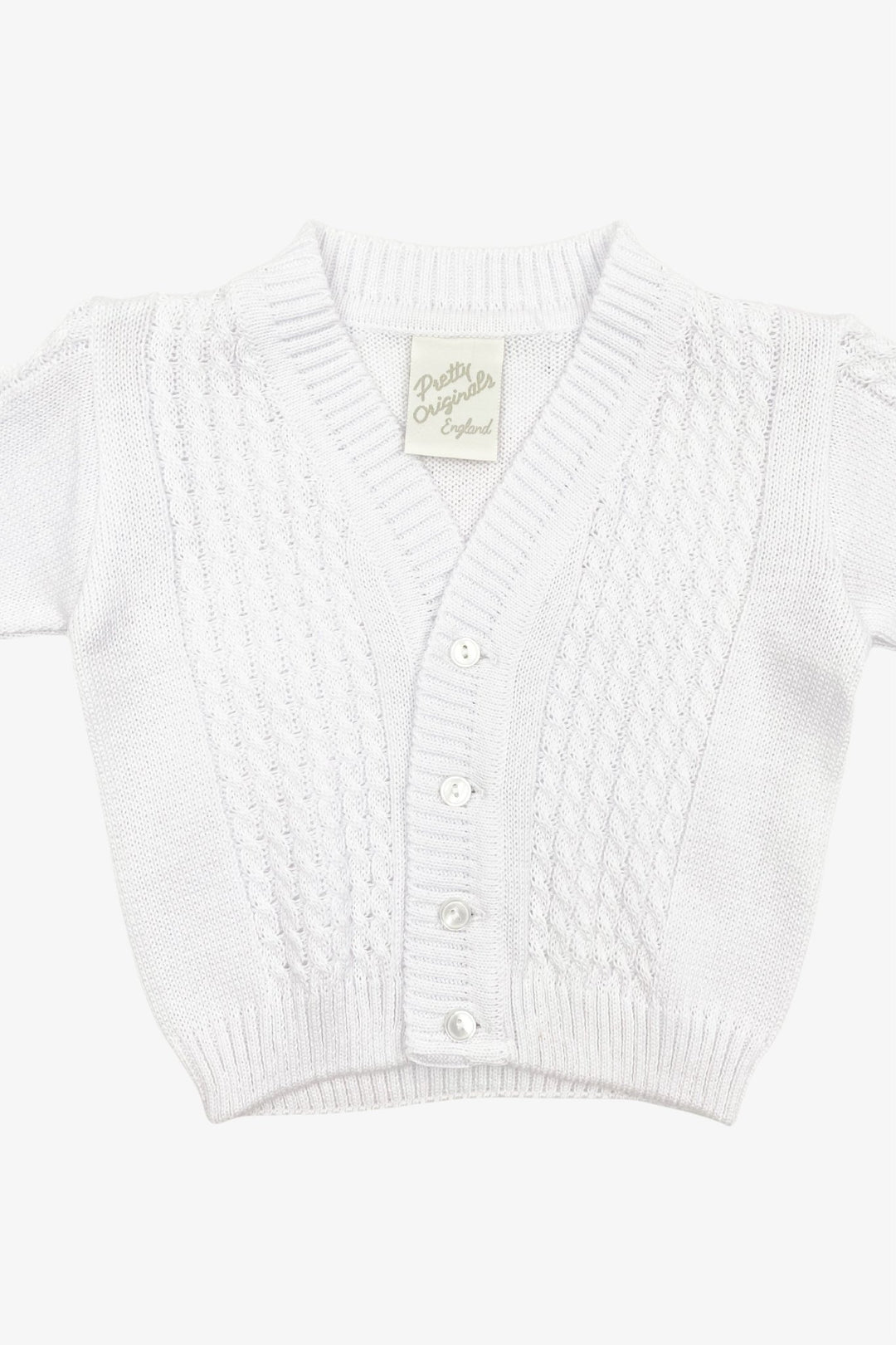 Pretty Originals White Cable Knit Cardigan - Millie and John