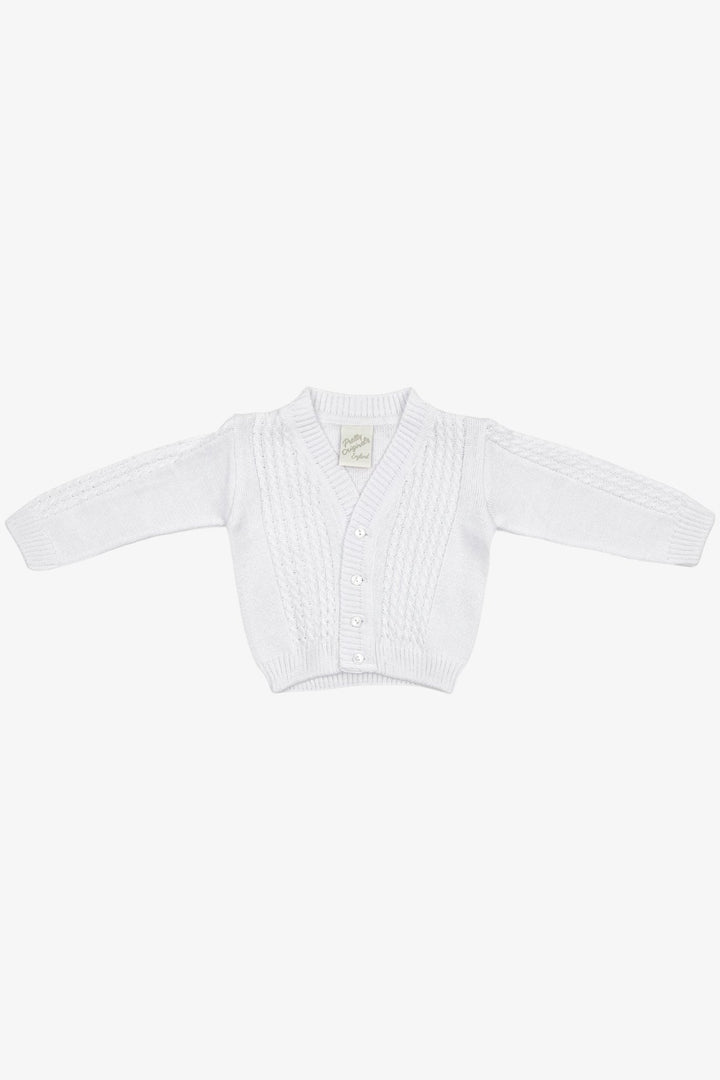 Pretty Originals White Cable Knit Cardigan - Millie and John