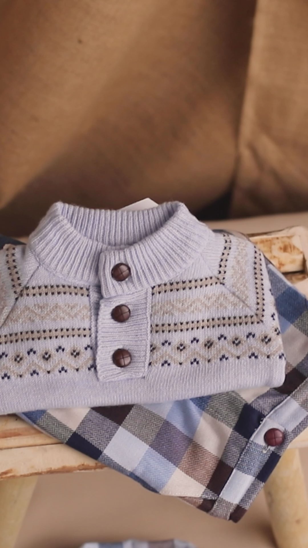 "Maxwell" Blue & Brown Heritage Check Shirt, Top & Trousers