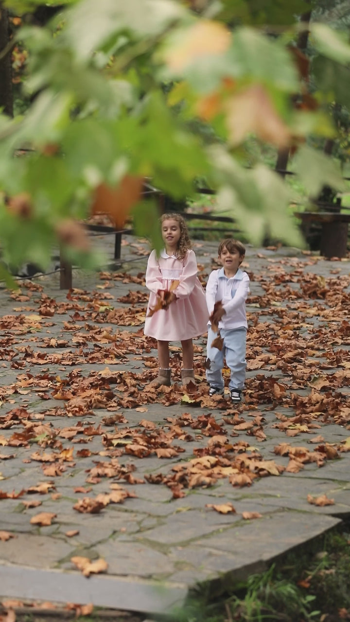"Elodie" Blush Pink Smocked Cord Dress