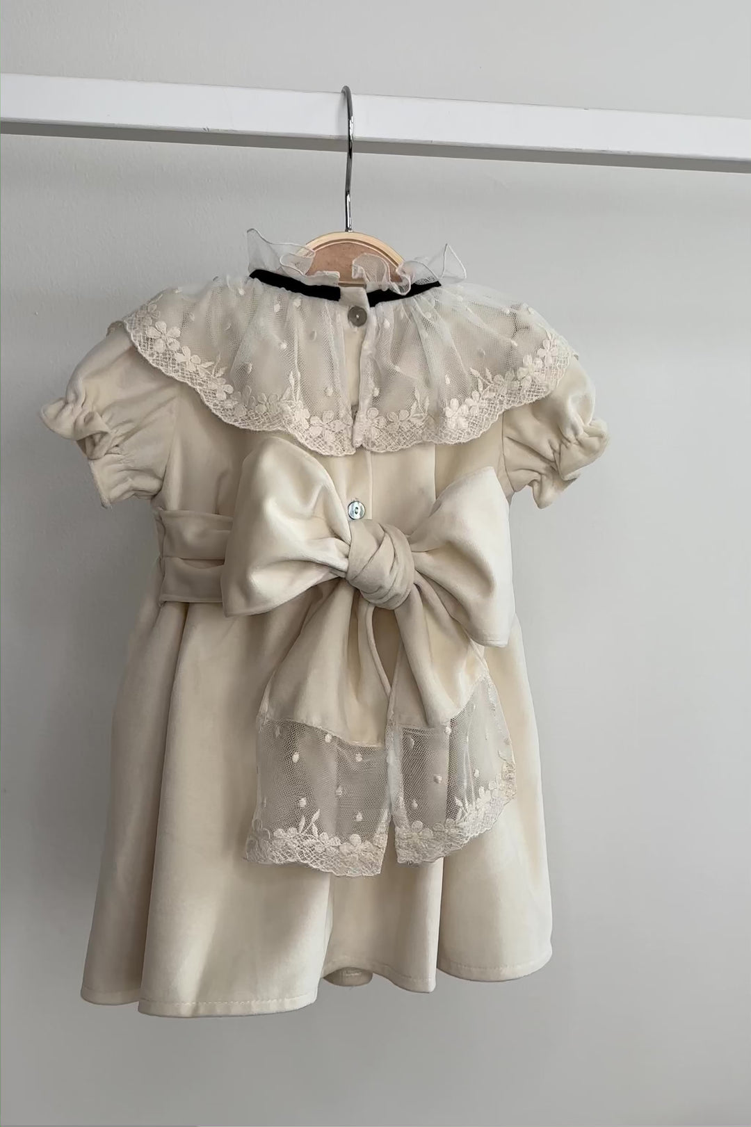 "Nellie" Cream Velvet Dress