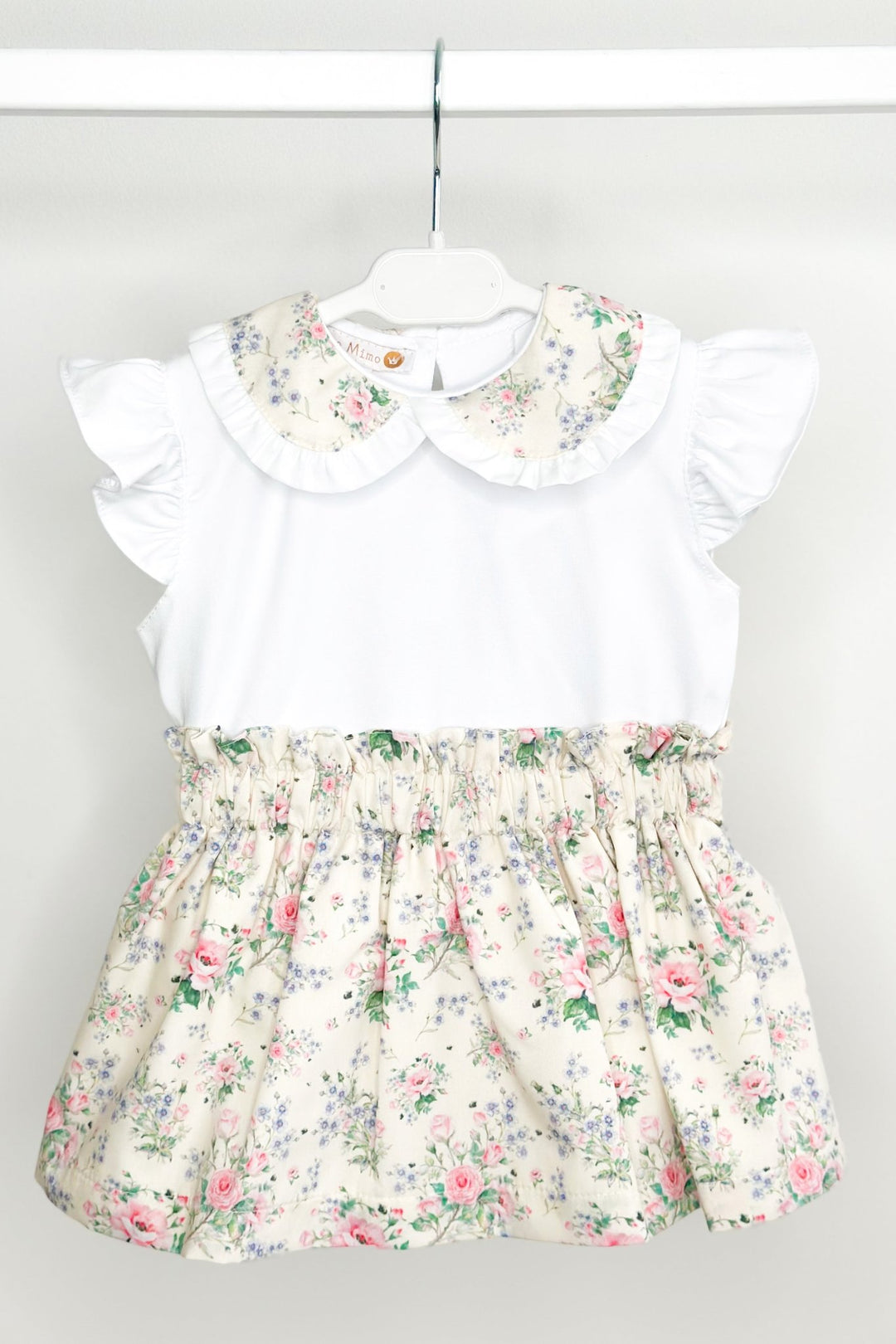 Puro Mimo "Adelyn" Pale Lemon & Pink Vintage Floral Top & Skirt - Millie and John