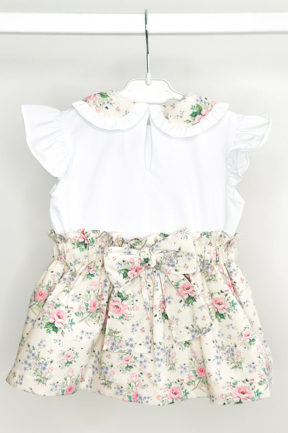 Puro Mimo "Adelyn" Pale Lemon & Pink Vintage Floral Top & Skirt - Millie and John