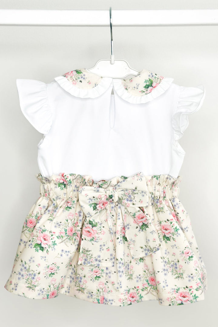 Puro Mimo "Adelyn" Pale Lemon &amp; Pink Vintage Floral Top &amp; Skirt - Millie and John