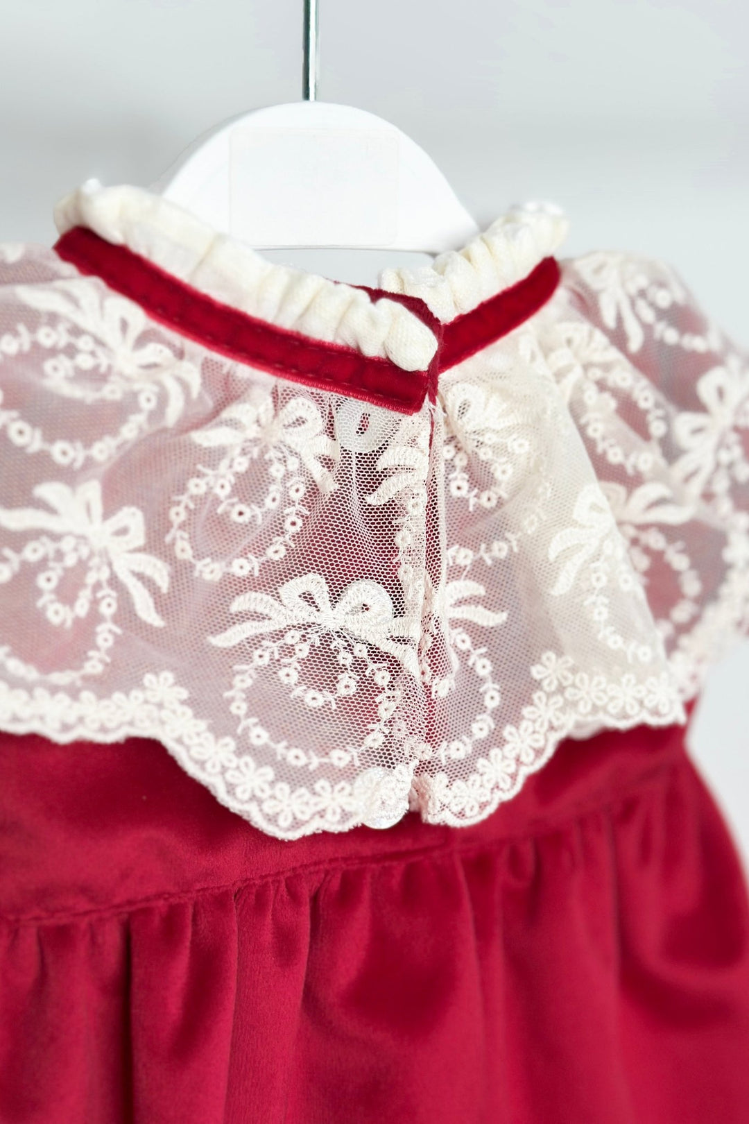 Puro Mimo "Arianna" Red Velvet Tartan Romper - Millie and John