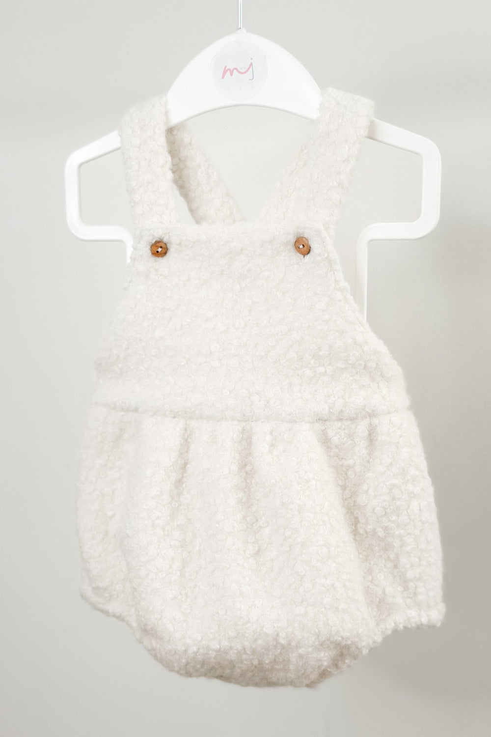 Puro Mimo "Carey" Ivory Bouclé Dungaree Romper - Millie and John