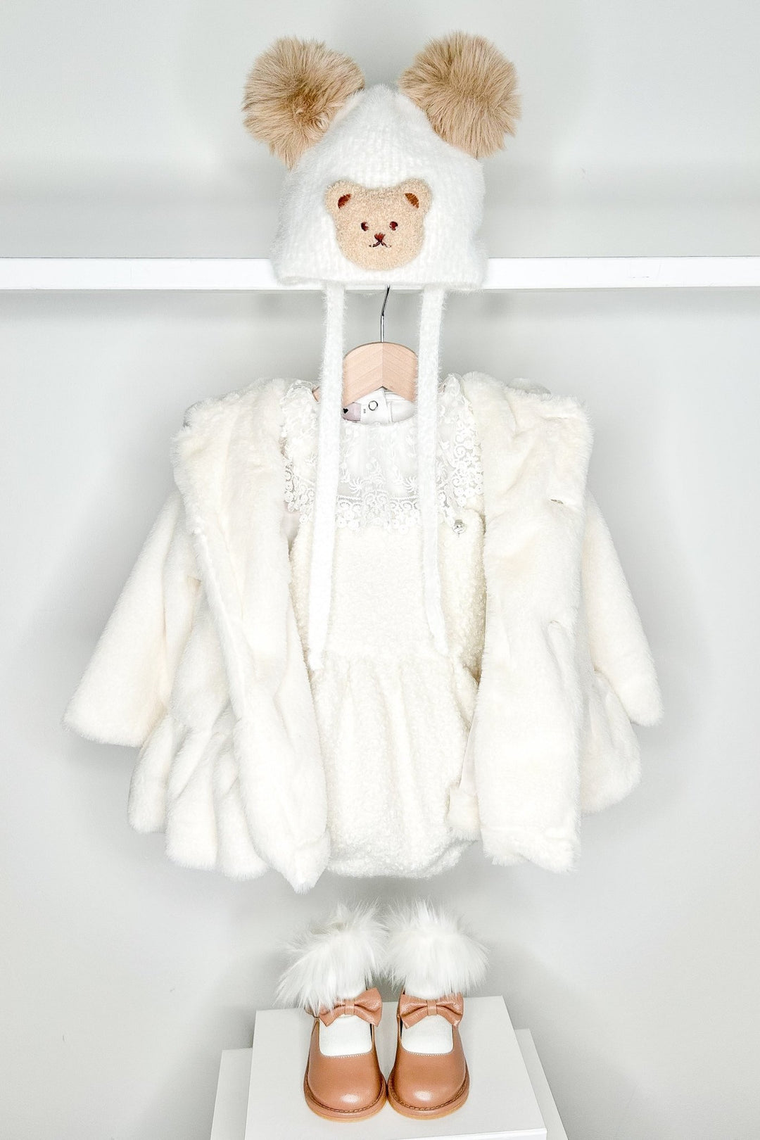 Puro Mimo "Carey" Ivory Bouclé Dungaree Romper - Millie and John