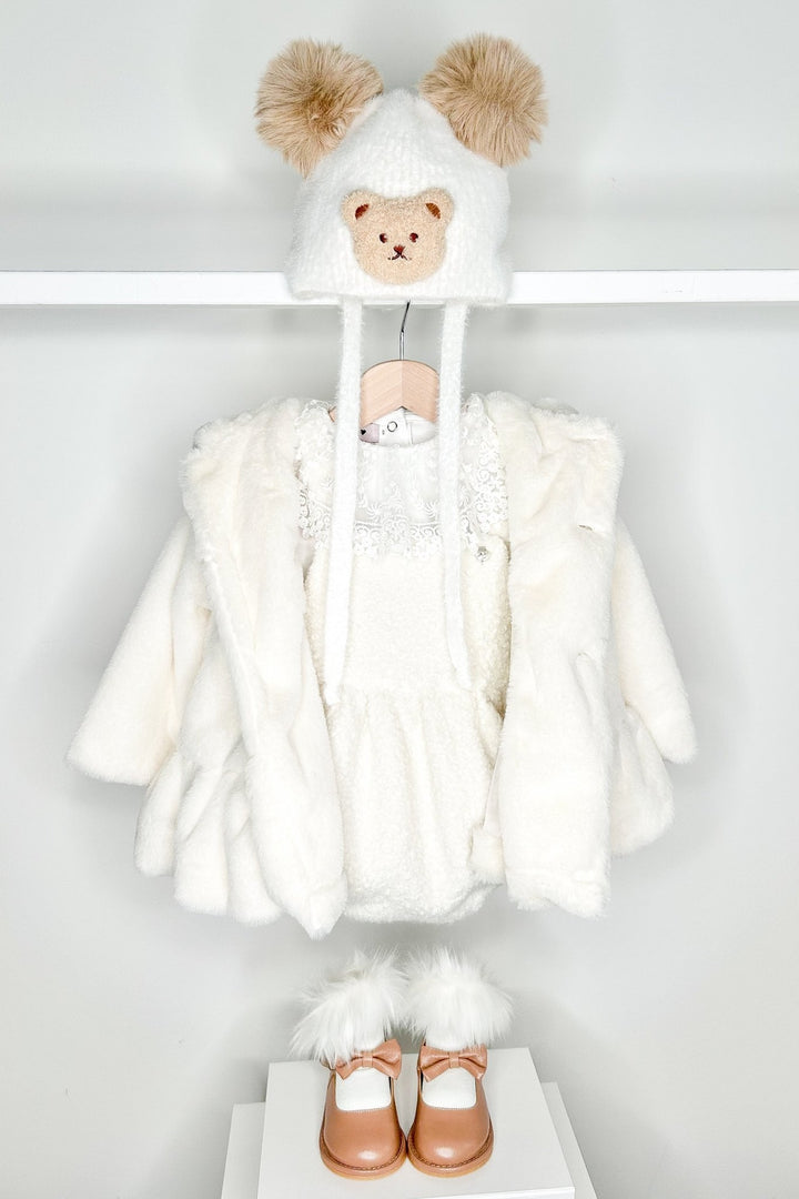 Puro Mimo "Carey" Ivory Bouclé Dungaree Romper - Millie and John