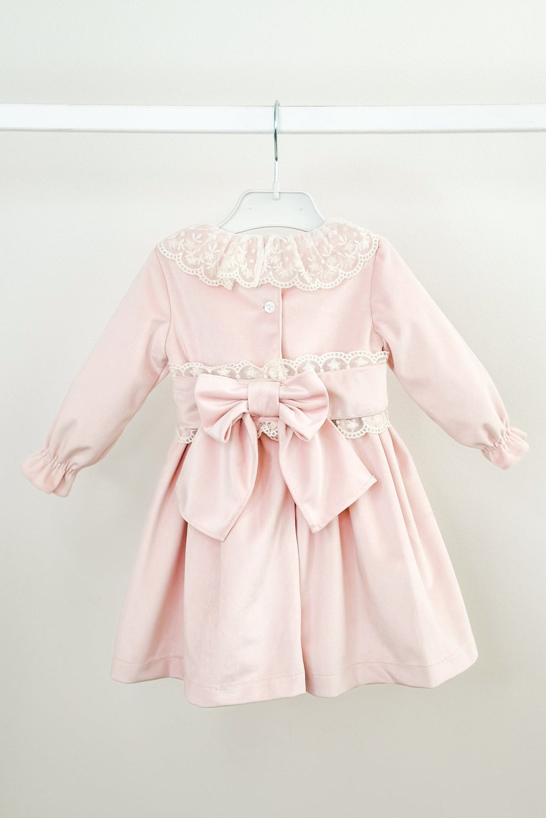 Puro Mimo "Delphine" Blush Pink Velvet Lace Dress - Millie and John