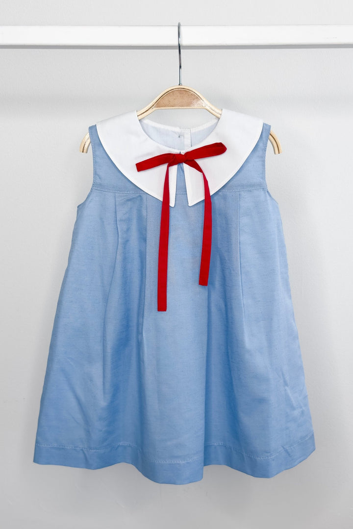 Puro Mimo "Gianna" Blue &amp; Red Sailor Dress - Millie and John