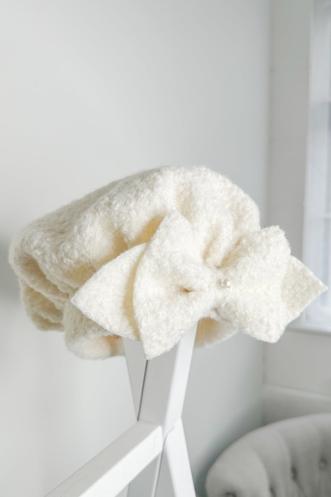 Puro Mimo Ivory Bouclé Beret - Millie and John