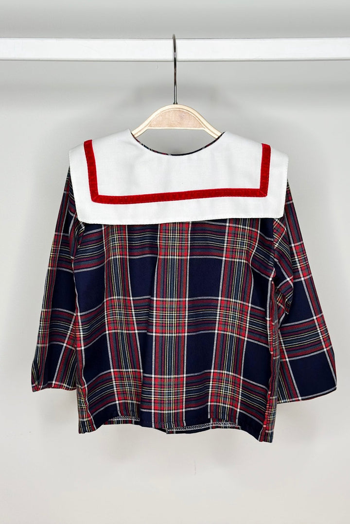 Puro Mimo "Joseph" Navy Tartan Sailor Shirt - Millie and John