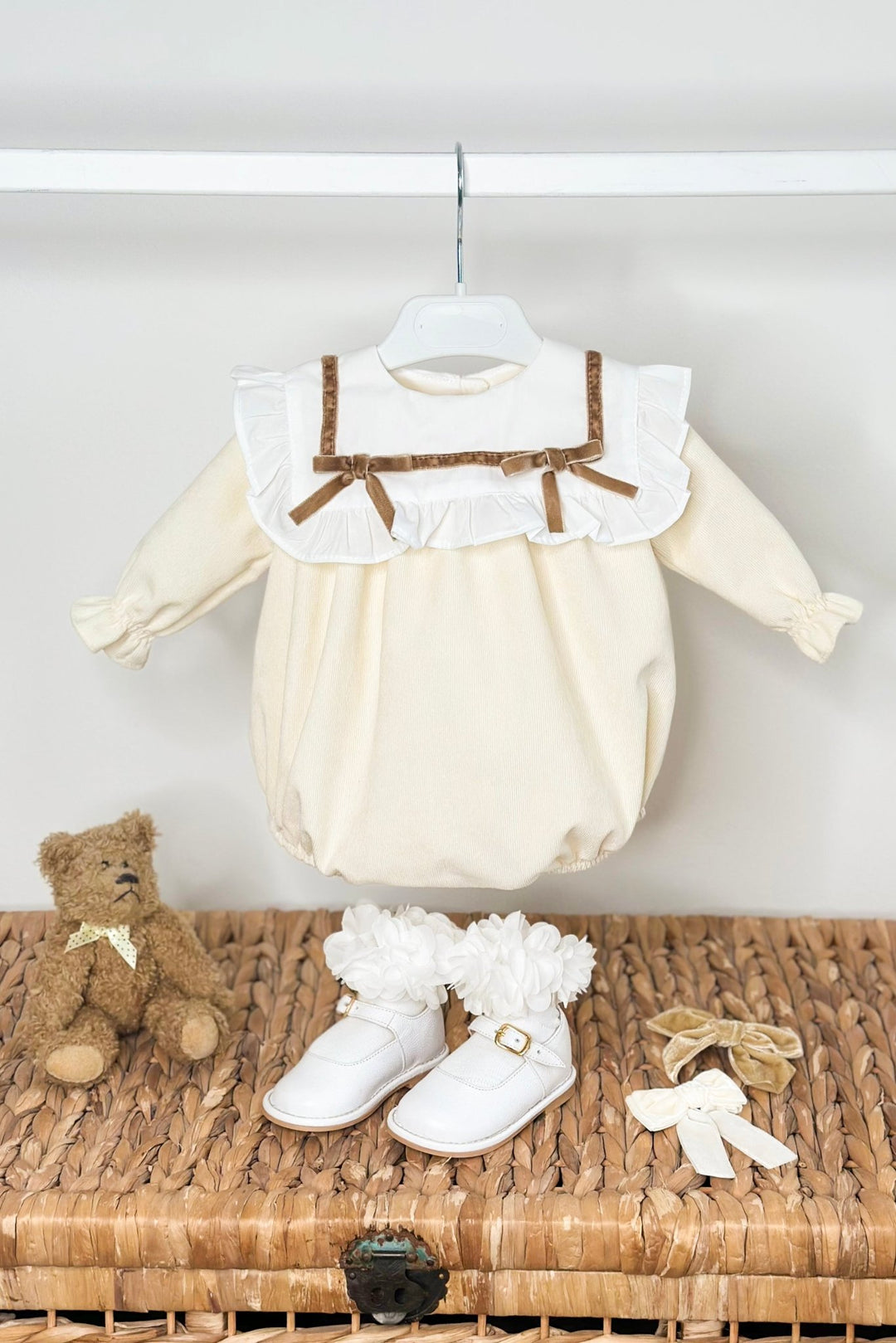 Puro Mimo "Olivia" Cream Cord Romper - Millie and John